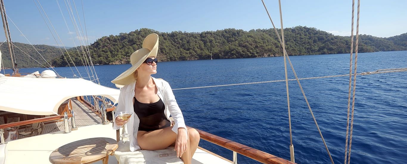 Woman on yacht