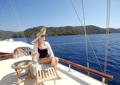Woman on yacht