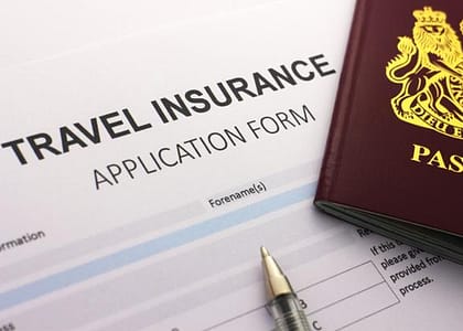 Travel Insurance form and passport