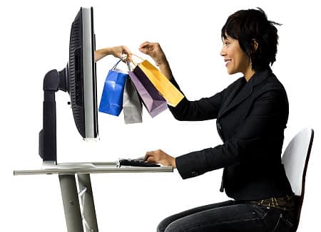 woman shopping online